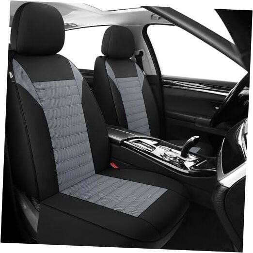 Car Seat Covers Front Set 3D Air Mesh, Breathable Premium Front Pair GREY