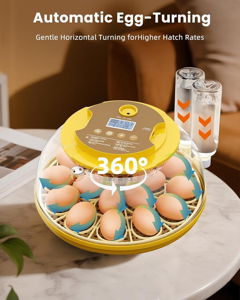 18 Egg Incubator with Automatic Egg Turning - Hatching Unit with Digital Control