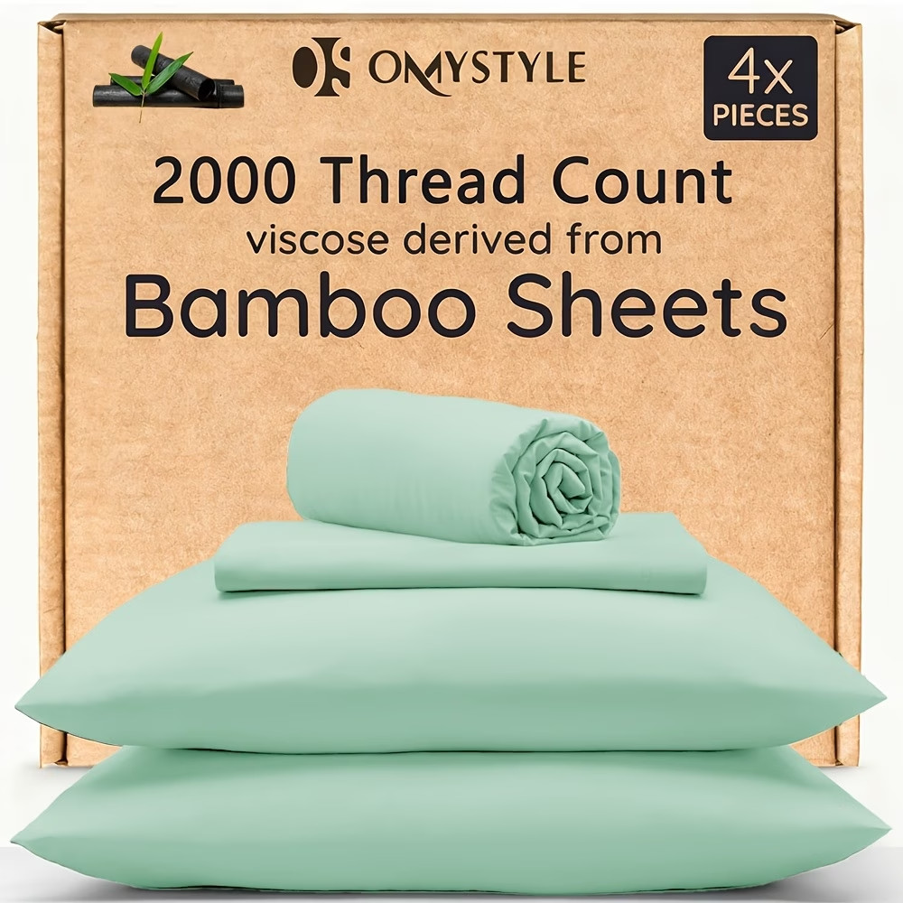 Bamboo Cooling Queen Sheet Set 4PC 6PC Deep Pocket Soft Breathable Bedding