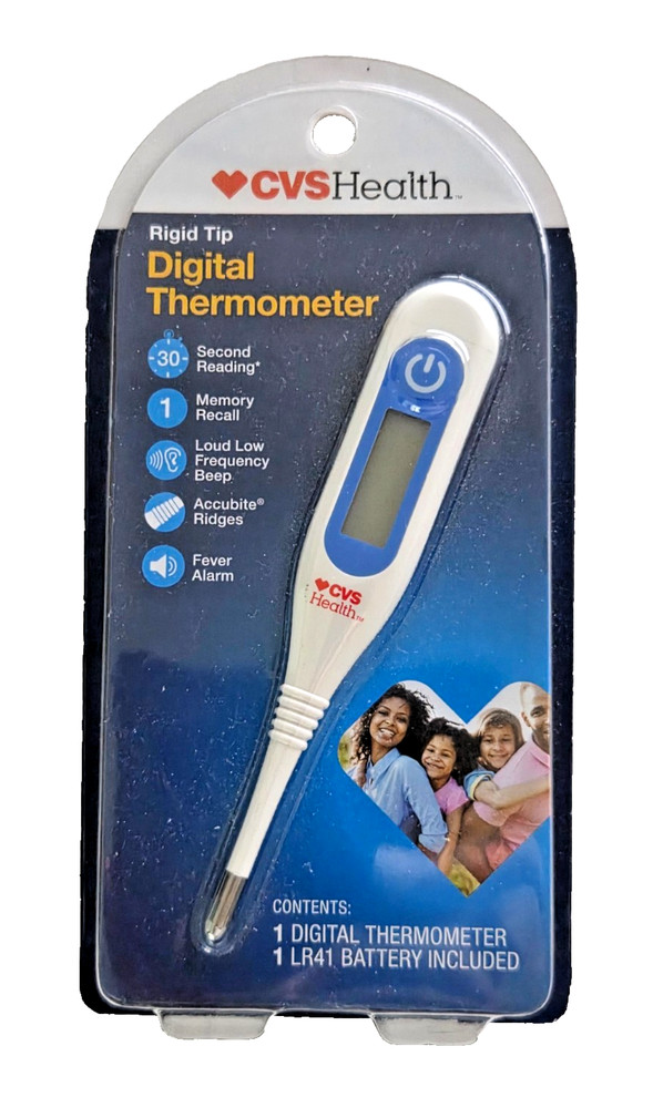 CVS Health Rigid Tip Digital Display Thermometer 30 Second