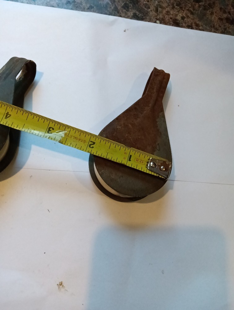 Two Vintage / Antique Tin And Ceramic Large Pulleys