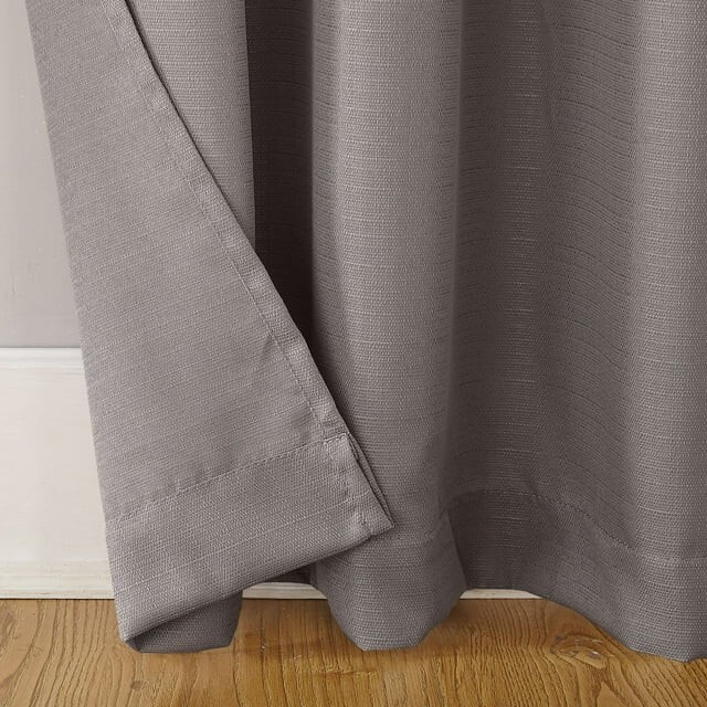 38"x63" Gray Textured Curtain Panel, Solid Rod Pocket, Mainstays