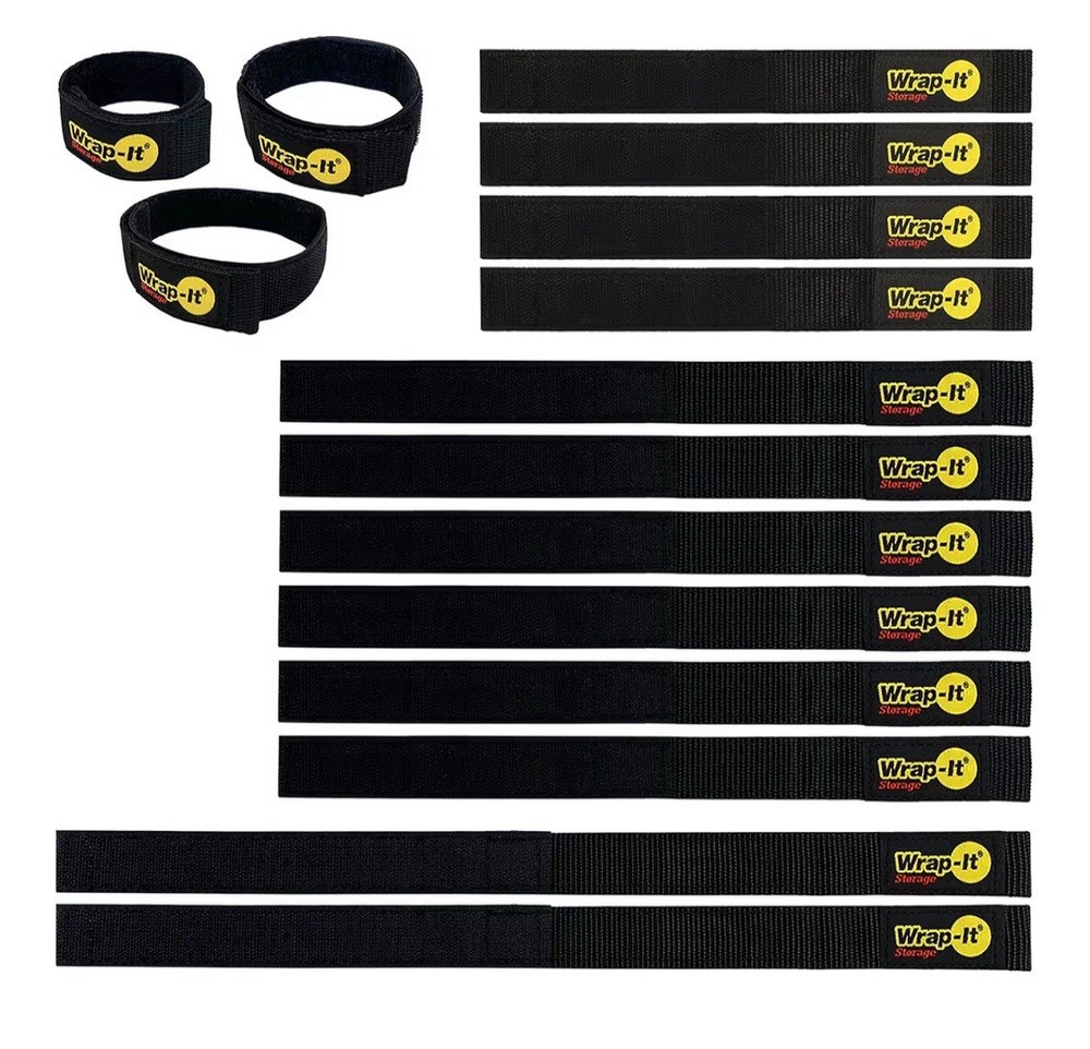 Quick-Straps by Wrap-It Storage - Assorted 18 Pack, Black