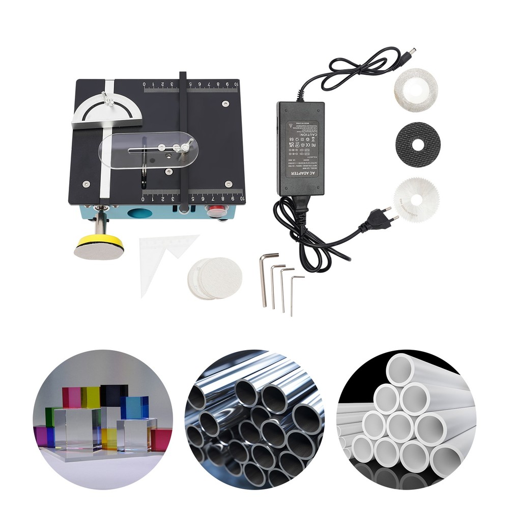 Mini Table Saw Adjustable Small Table Saw Adjustable Mini Table Saw with 4 Blade