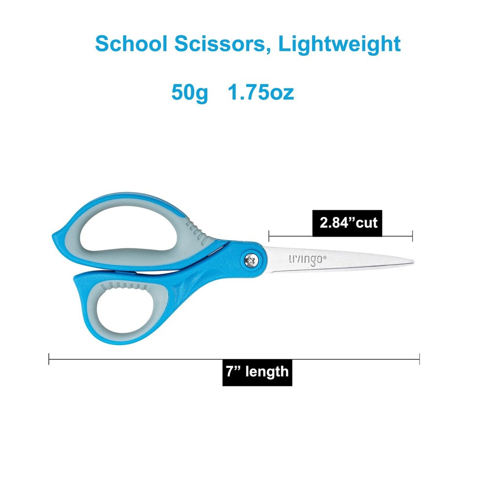 LIVINGO Scissors for School Sharp Pointed Tip All Purpose Scissors Students ...