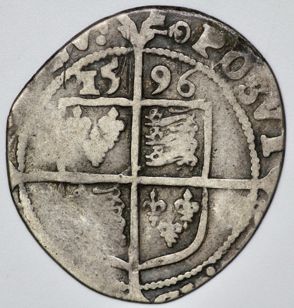1596 Great Britain Silver 6P Sixpence
