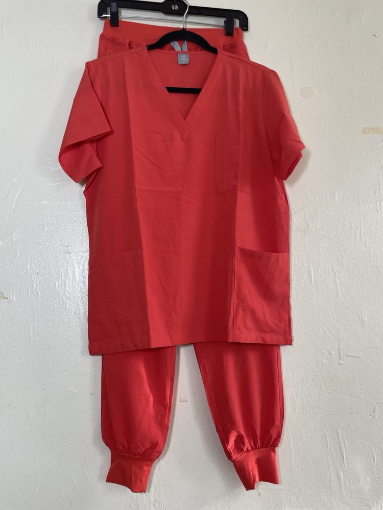 Red Orange Scrub Uniform Set
