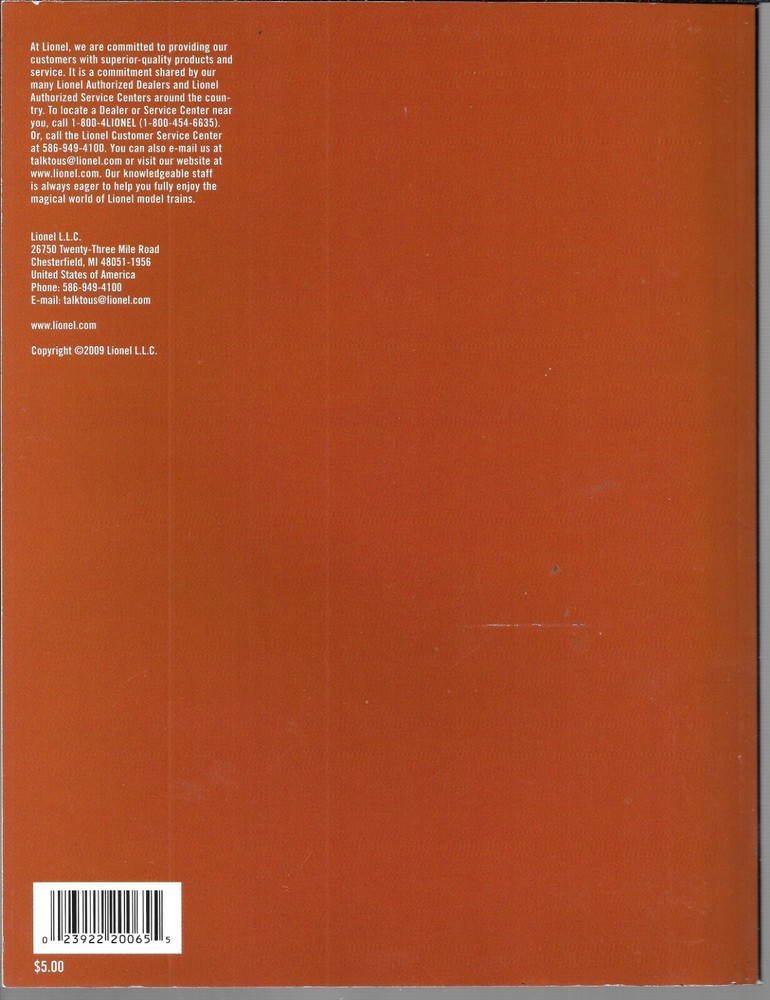 Original, LIONEL SIGNATURE EDITION Catalog 2009