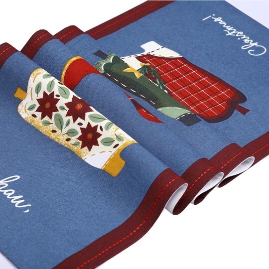 St. Nicholas Square Yeehaw Christmas Table Runner - 36" ~ NWT ~ cowboy boots