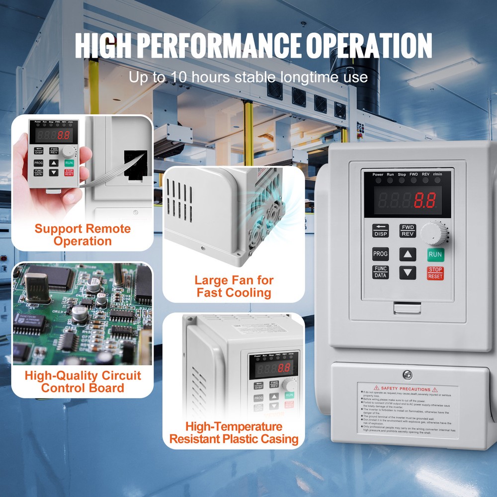 3HP 2.2KW 10A Variable Frequency Drive VFD for 3-Phase Motor Speed Control