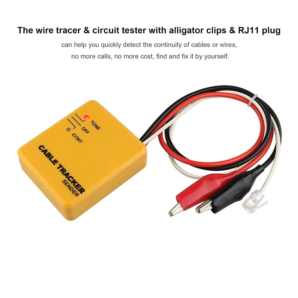 Electrical Wire Tracer Circuit Tester w/Tone Generator & Probe Kit, Black