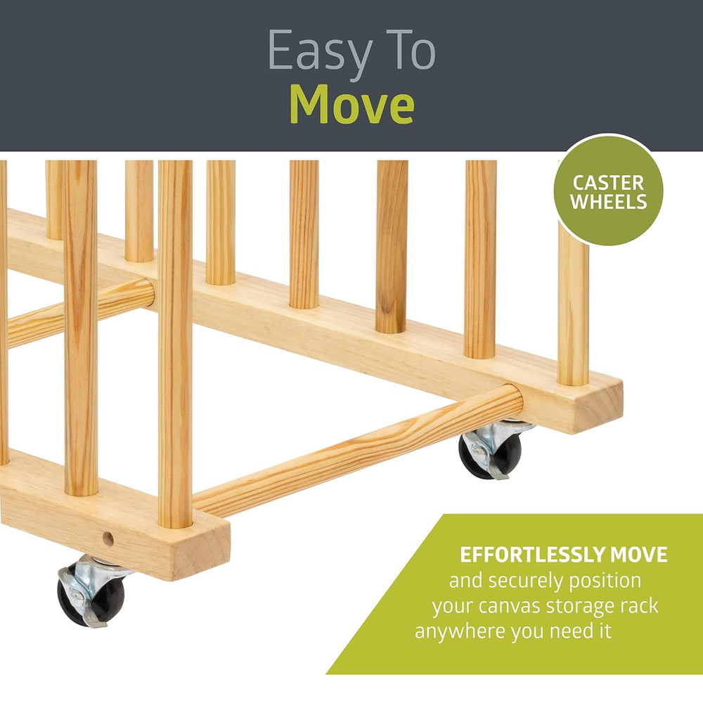 Portable Art Storage Rack with Wheels & Handle for Studios and Classrooms