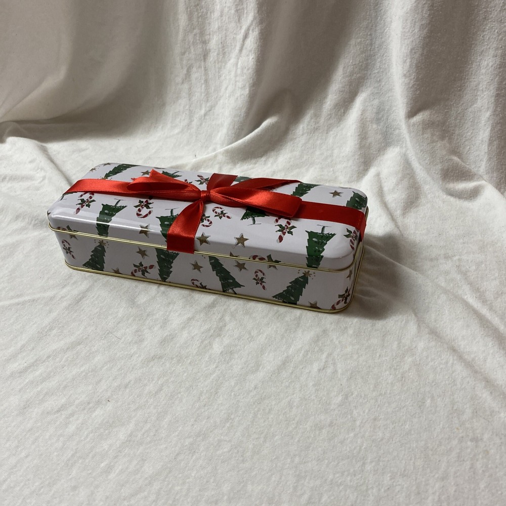 Christmas Tin with Ribbon Holiday