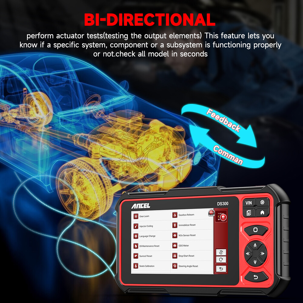 ANCEL DS300 Full System OBD2 Scanner Bi-directional Diagnostic Tool Key Coding