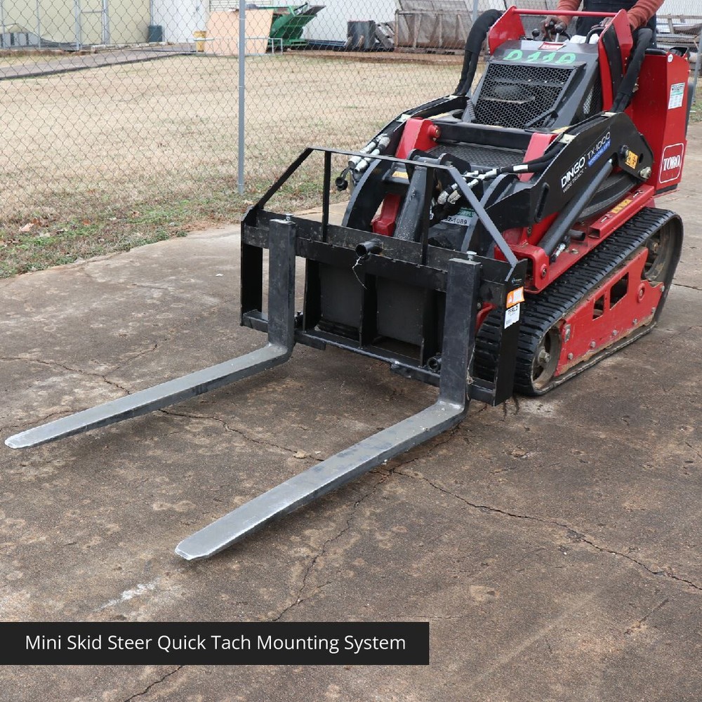 Titan Attachments Mini Skid Steer Pallet Fork Attachment, 48" Fork Blades