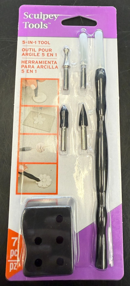 Sculpey 5-in-1 Tool: Handle with Interchangeable Tool Heads ~ ASCT01