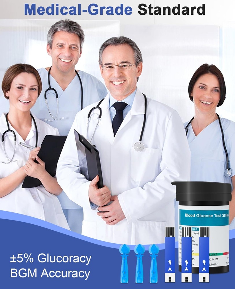 Blood Glucose Test Strips, 100 Count for Diabetes, Accurate, Auto Code, Compa...
