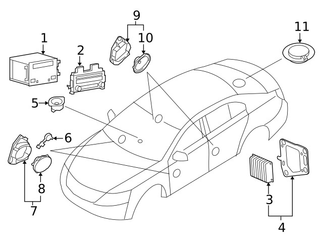 Genuine Ford Front Dr Speaker 8A5Z-18808-D