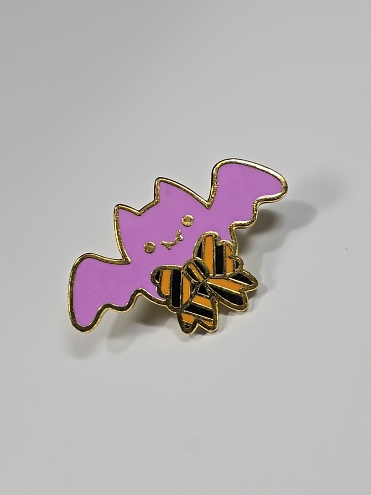 Purple Bat With Bow Tie Lapel Pin