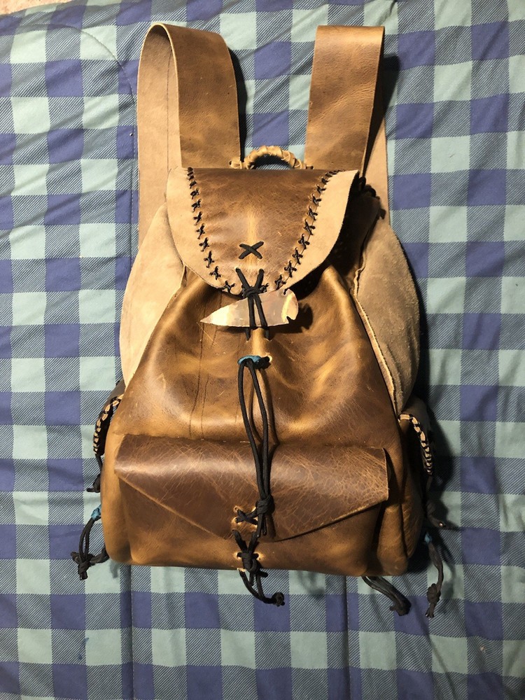 Leather Backpack Survival Pack Genuine High Quality Leather