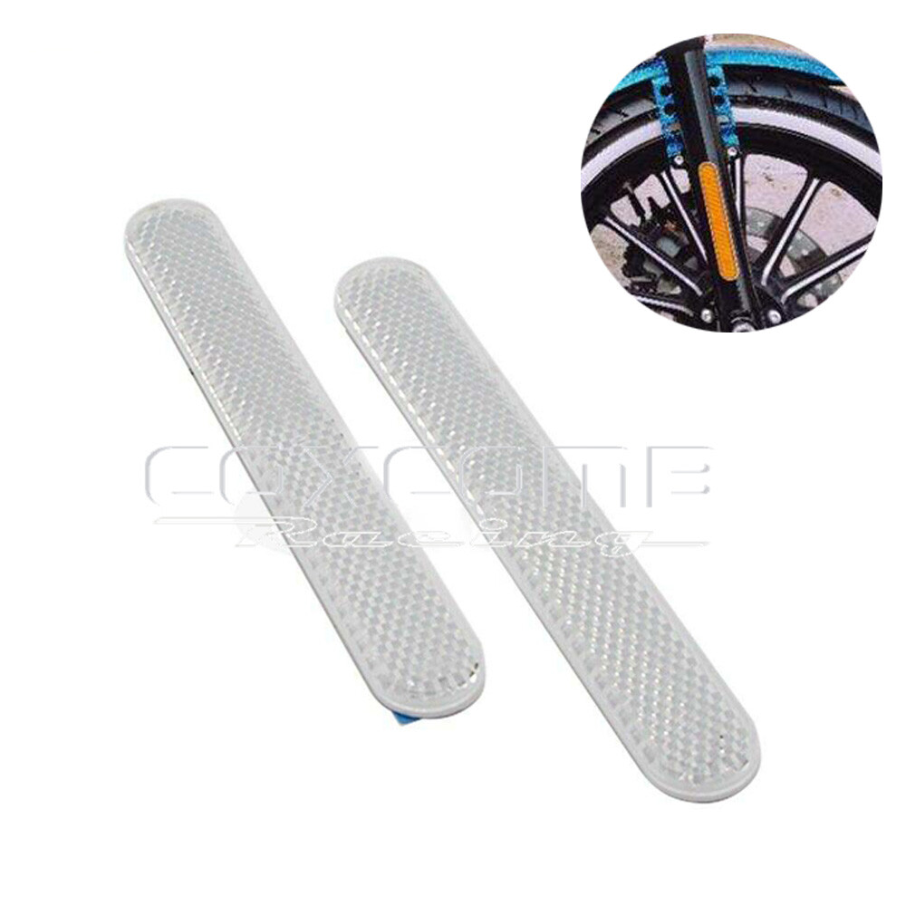 Universal White Front Fork Leg Reflector Reflective Sticker For Motorcycle Car
