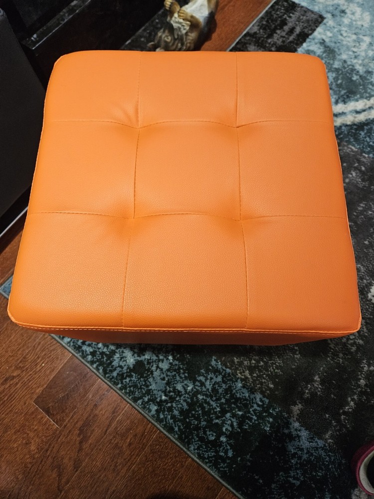 Sunpan swivel ottoman in orange