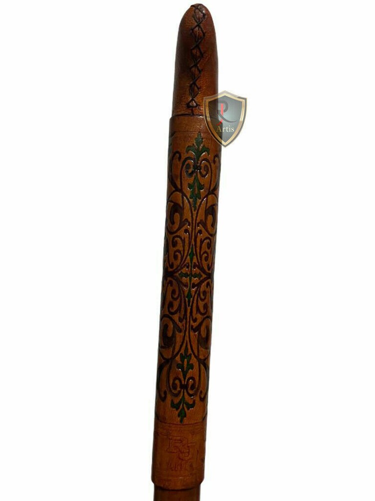 Handmade leather derby head handle working leather walking stick cane best style
