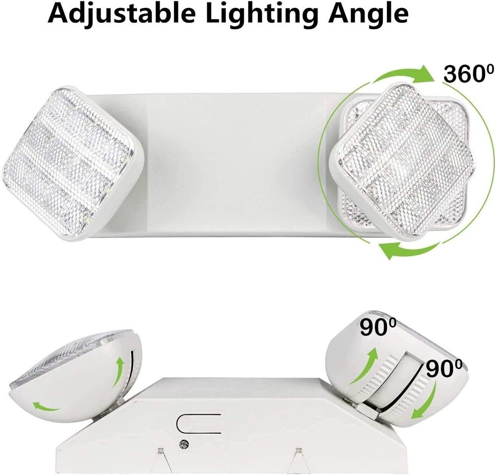 4 Pack LED Emergency Exit Light Adjustable 2 Head With Battery Back-up UL 924