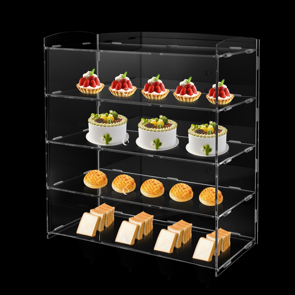 Acrylic Display Case Bakery Pastry Display Case 4 Tier Showcase Countertop US~