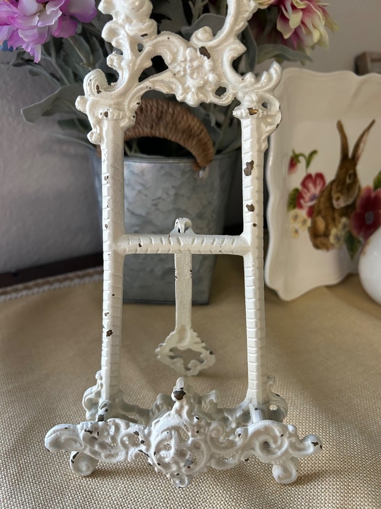 Shabby Chic White 11" Table Top Easel