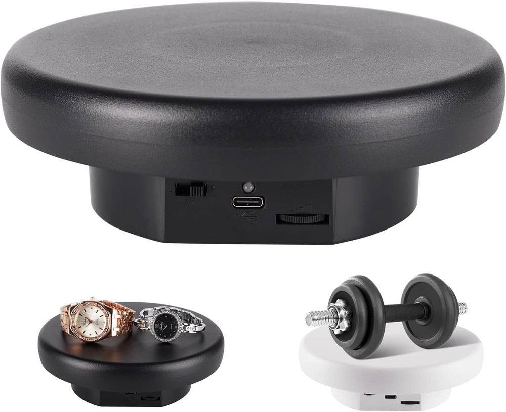 360° Electric Rotating Platform with Type-C Cable 6.3in / 15lb Motorized Display