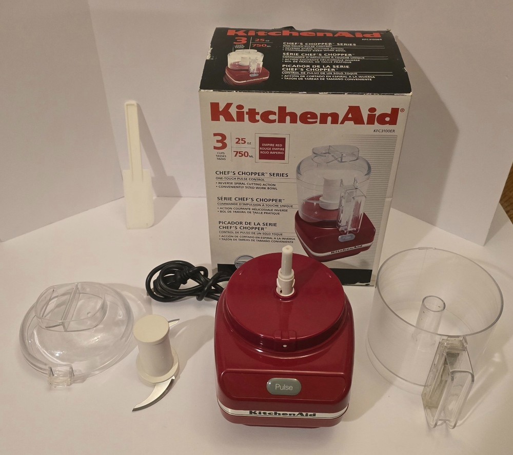 KitchenAid Food Processor Chef's Chopper Series 3 Cup Red *Test & Working*