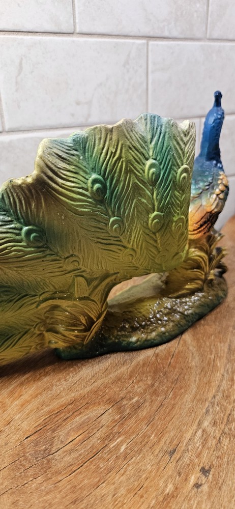 Vintage Bisque Peacock