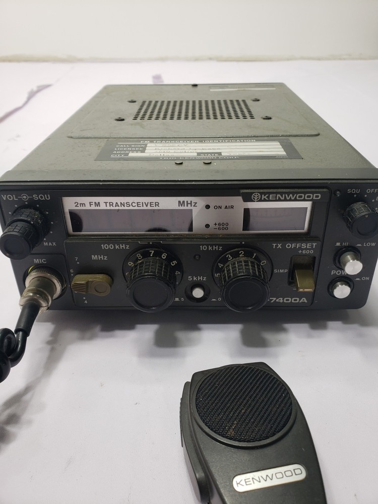 Kenwood TR-7400A 2M Transceiver Radio w/ Microphone & Original Box Untested
