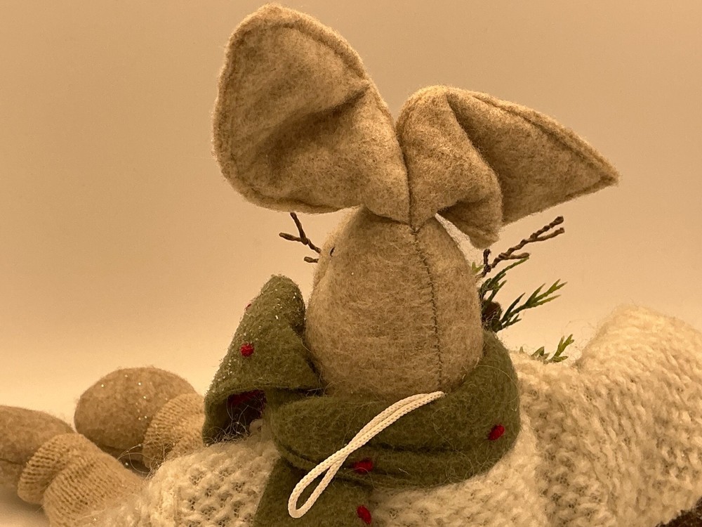 17” Bunny Rabbit Holding Reindeer Soft Craft Doll