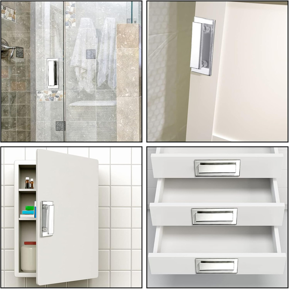 2 Pcs Mirror Closet Door Pulls Handle Adhesive Self Stick Acrylic Drawer Handle
