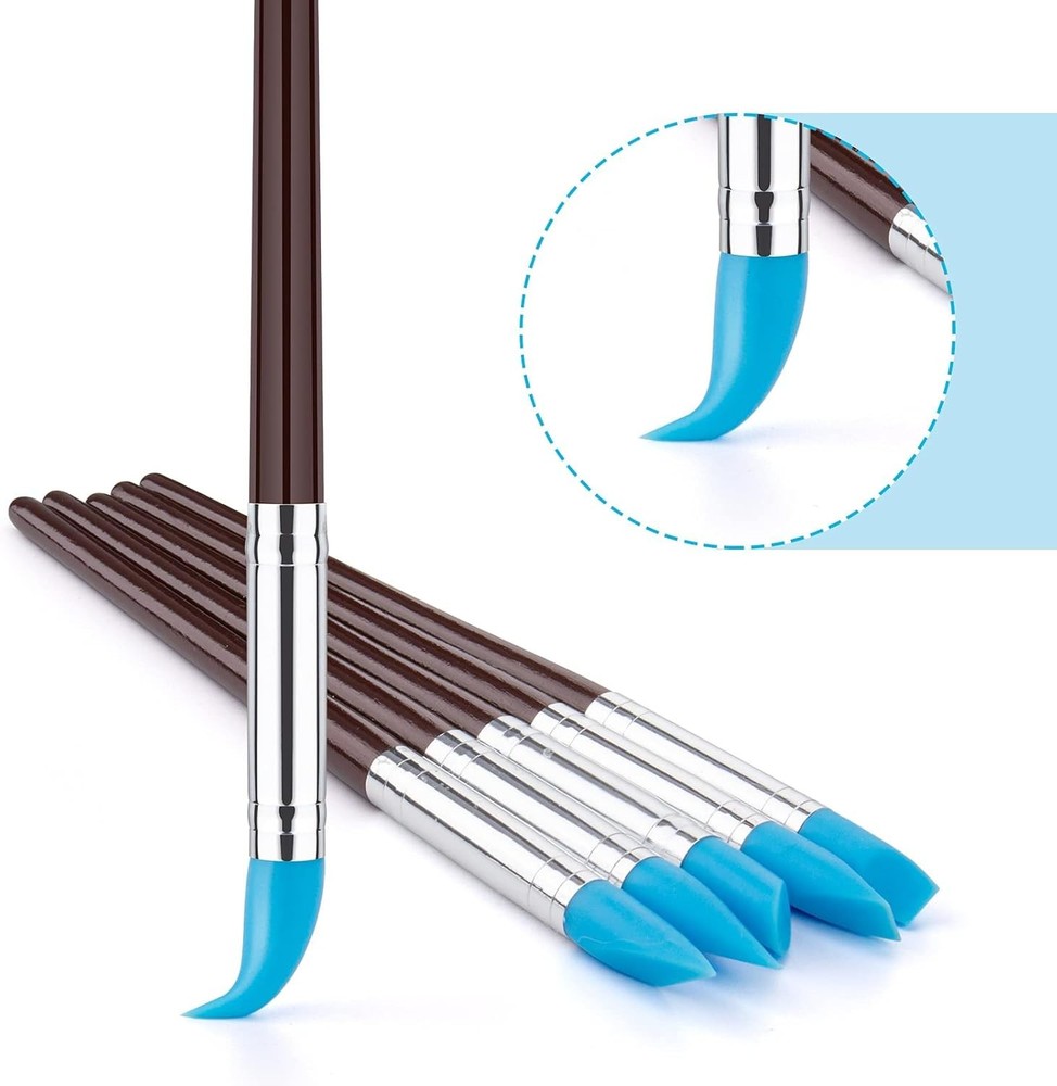 10Pcs Silicone Clay Sculpting Tool, Modeling Dotting Tool & Pottery blue