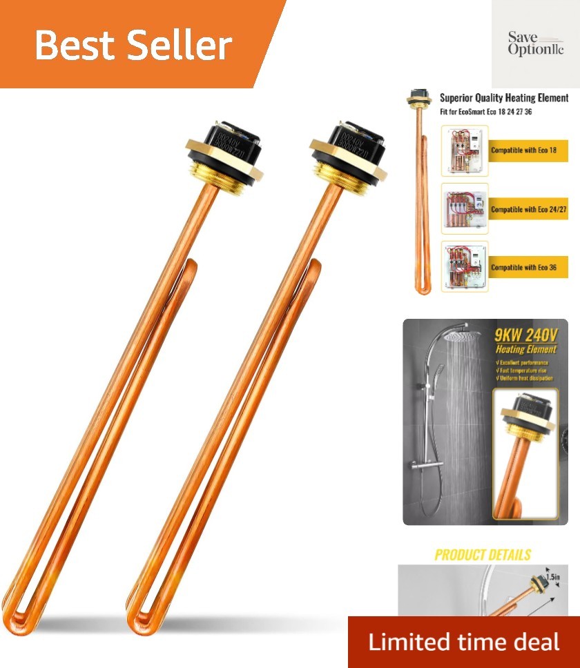 2Pcs HE 90240 Water Heater Element Fit for EcoSmart Eco 18 24 27 36 Electric ...