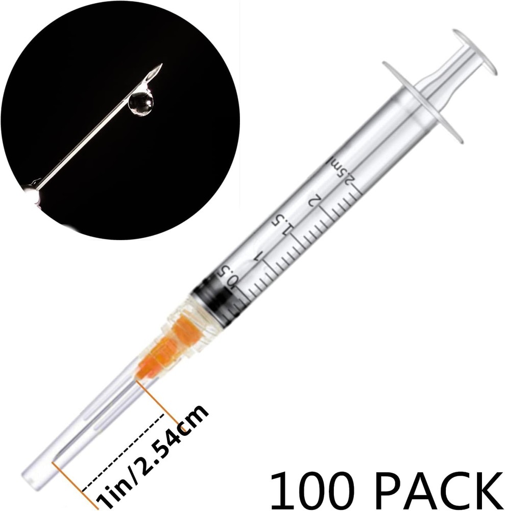 Individually Wrapped 2.5ml Plastic Syringes - 100-Pack for Precision Use