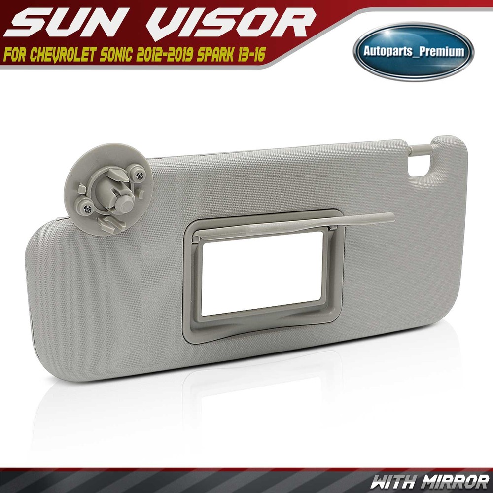 Gray Left Driver Sun Visor with Mirror for Chevy Sonic 2012-2020 Spark 2013-2016