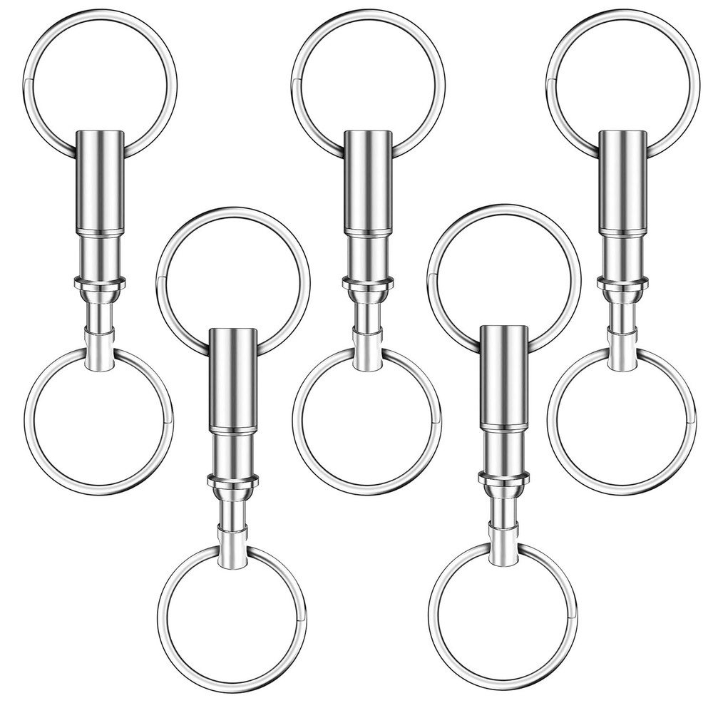 5 Pack Quick Release Keychain Detachable Pull Apart Keychain Dual Pull Apart Key