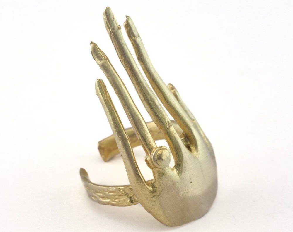 Hand Adjustable Ring Raw brass (18mm 7.5US inner size) 2730