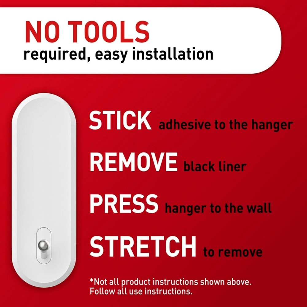 Command Large Wire Hooks, 4 Hooks, 8 Command Strips, Holds up to 5 lb,