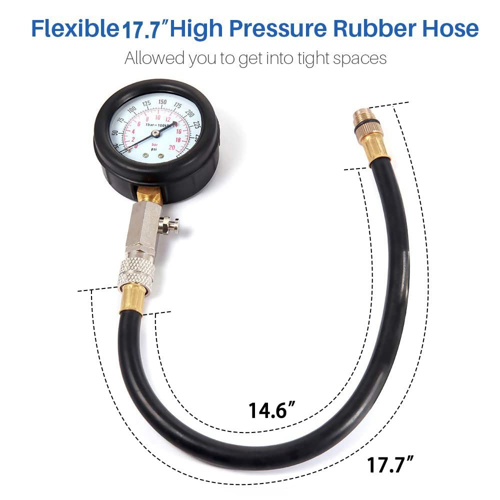 Petrol Engine Cylinder Compression Tester Kit for Automotive Motorcycle Tool Kit