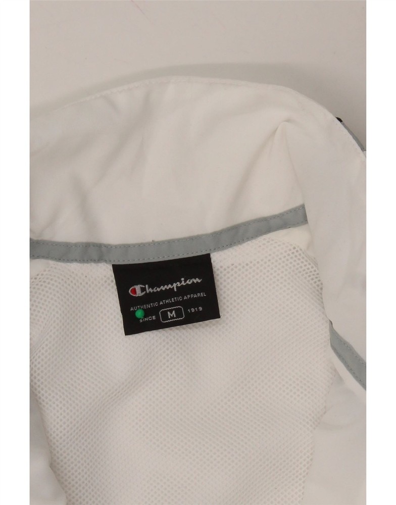 CHAMPION Mens Tracksuit Top Jacket Medium White Colourblock Polyester BD02