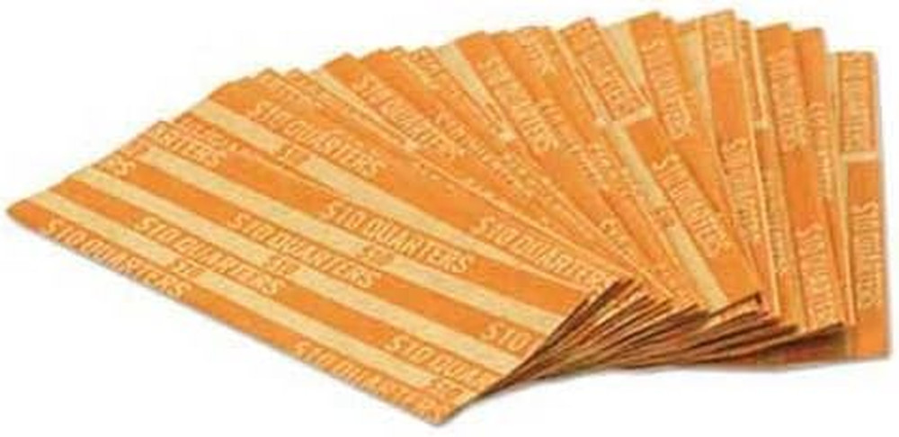 Flat Coin Wrappers, Quarters, 10, 1000 Wrappers/Box