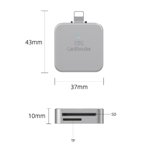 Portable Square-shaped Memory Card Reader TF/SD Card OTG Card Reader For Iphone