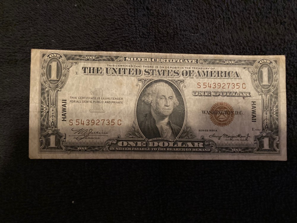 1935 a hawaii 1 silver certificate