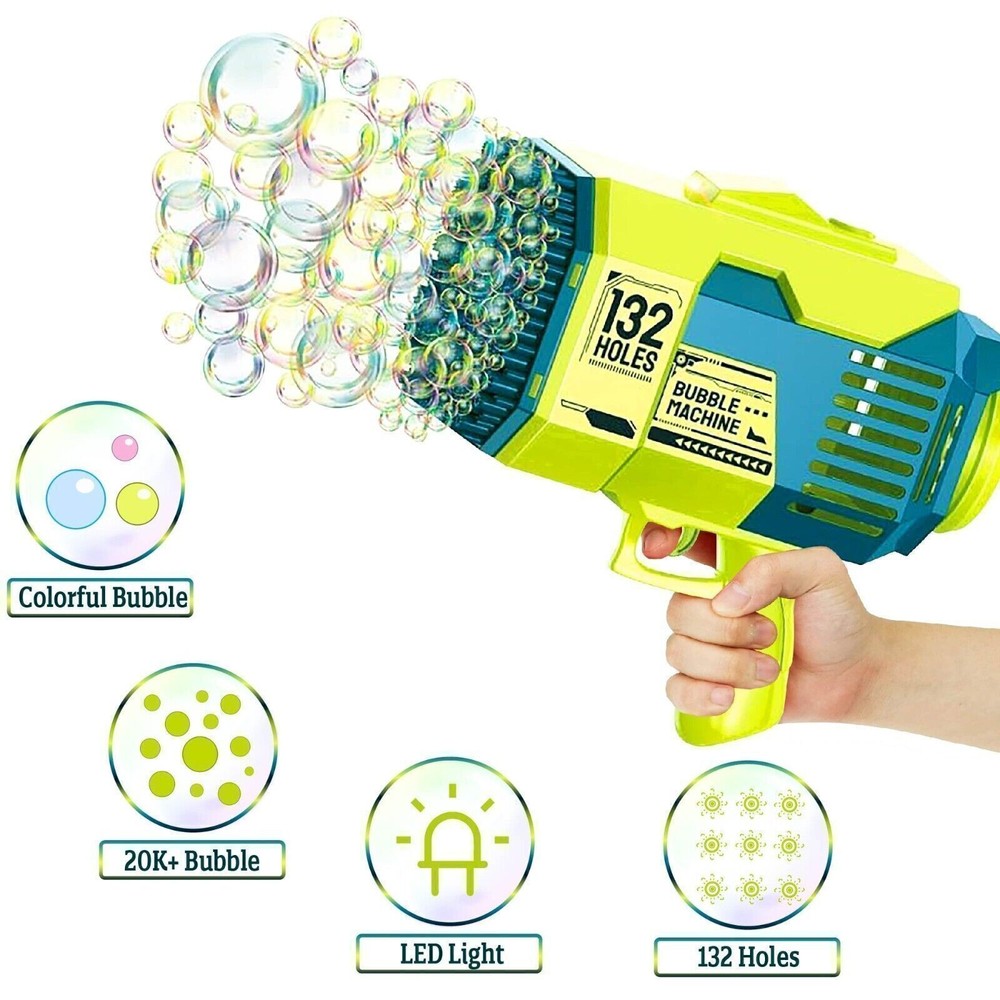 132 Hole Magic Rocket Launcher Bubble Gun Bubble Bazooka Bubble Machine Toy -