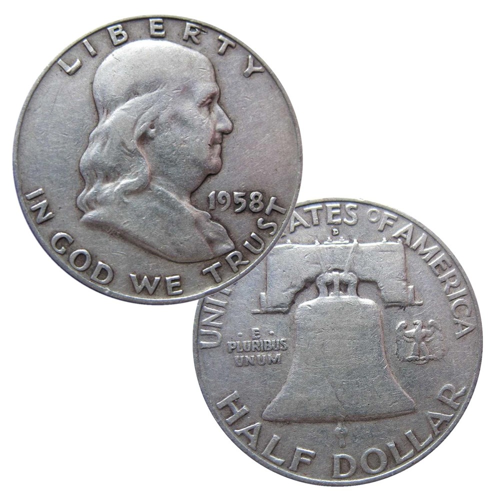 1 - Average Circulated Franklin Half 1.20 inches, Silver